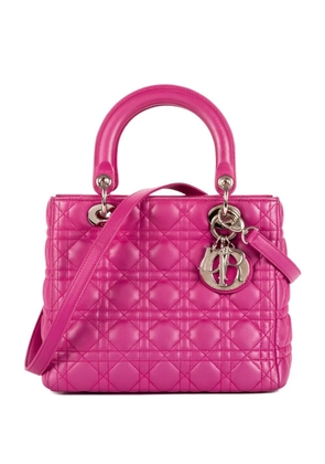 Christian Dior Pre-Owned Lady Dior Medium quilted charm tote bag - Pink