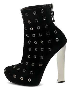 Roberto Cavalli Vintage pre-owned eyelet-embellished suede boots - Black