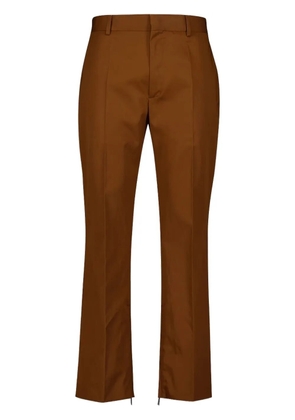 Off-White cotton straight-leg trousers - Brown