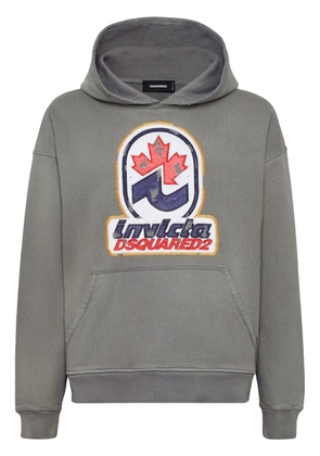 DSQUARED2 logo-appliqué hoodie - Grey
