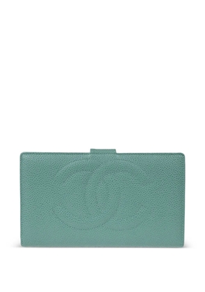 CHANEL Pre-Owned 1998 CC logo long wallet - Green