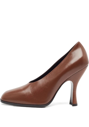 The Row Pre-Owned leather square toe pumps - Brown