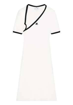Courrèges asymmetric-neck mini dress - White