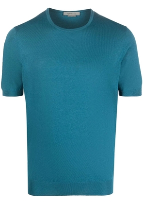 Corneliani silk-cotton short-sleeve T-shirt - Blue