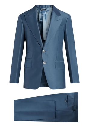TOM FORD wool-silk blend single-breasted suit - Blue