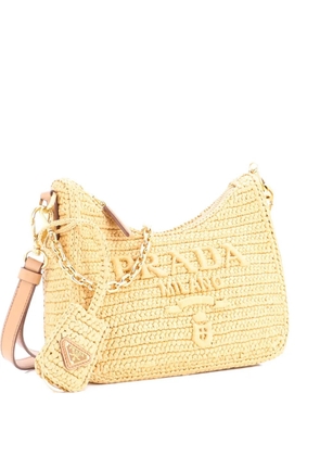 Prada Pre-Owned Re-Edition 2000 Shoulder Bag Raffia Mini hobo bag - Brown