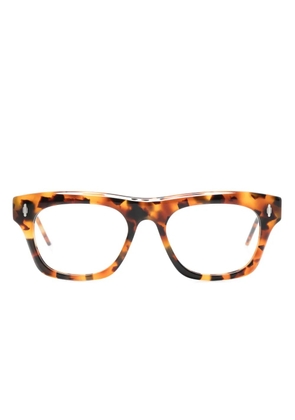 Eyepetizer tortoiseshell-effect round-frame glasses - Brown