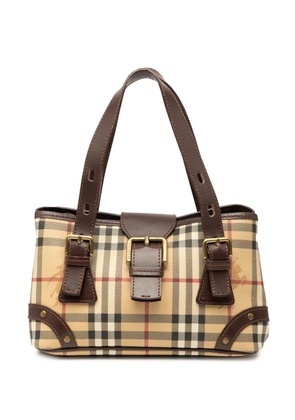 Burberry Pre-Owned 2000-2017 Haymarket Check Coated Canvas Buckle tote bag - Brown