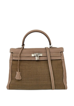 Hermès Pre-Owned 2005 Kelly 35 leather top handle bag - Brown