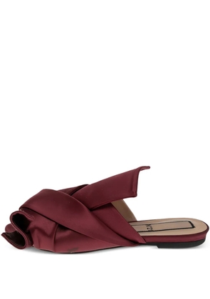 Nº21 satin flat sandals - Red