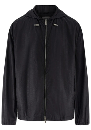 Ferragamo Gancini-jacquard rain jacket - Black