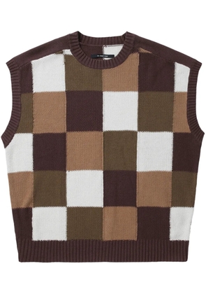 Song For The Mute checked vest - Brown