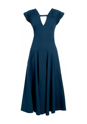 Proenza Schouler Manoela cut-out gathered midi dress - Blue
