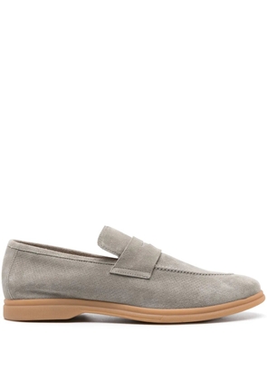 Eleventy perforated suede penny loafers - Green