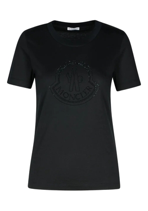 Moncler rhinestone-logo crew-neck T-shirt - Black