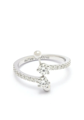 Delfina Delettrez 18kt white gold Two In One Contrariè diamond ring - Silver