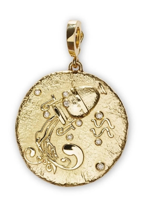 Azlee 18kt yellow gold large Of The Stars Aquarius diamond pendant charm