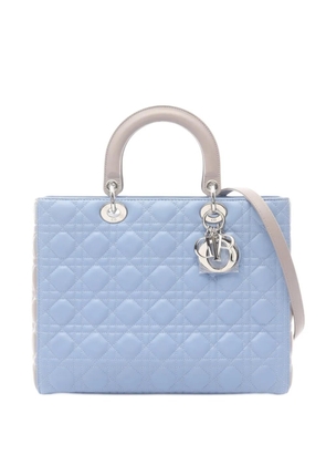 Christian Dior Pre-Owned 2010-2025 Large Bicolor Lambskin Cannage Lady Dior satchel - Blue