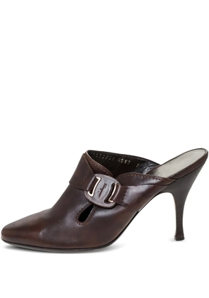 Ferragamo Pre-Owned patent-leather mules - Brown