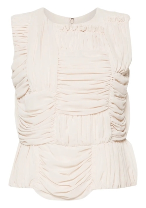 Comme Des Garçons Comme Des Garçons sleeveless ruched blouse - Neutrals