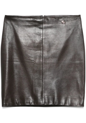 Gucci Pre-Owned 2000s leather miniskirt - Brown