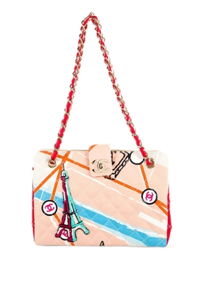 CHANEL Pre-Owned 2006 Map of Paris-print CC turn-lock shoulder bag - Neutrals