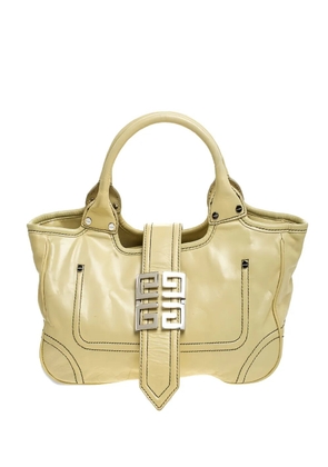 Givenchy Pre-Owned logo-plaque leather tote bag - Yellow