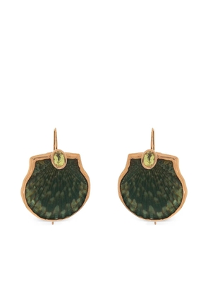 Dezso 18K yellow gold Scallop Shell earrings - Pink