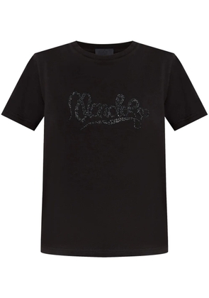 Moncler glitter-logo T-shirt - Black