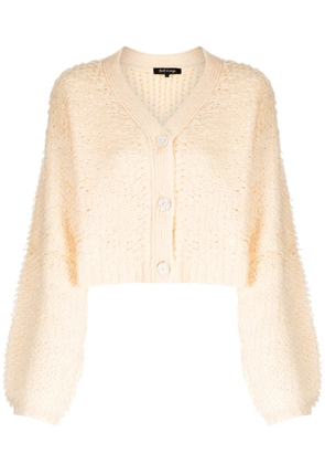 tout a coup bouclé-design cropped cardigan - Yellow