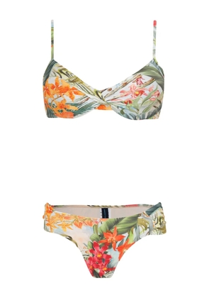 Lygia & Nanny twist-front floral-print bikini - White