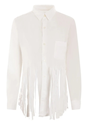 Comme Des Garçons Comme Des Garçons fringed long-sleeve shirt - White