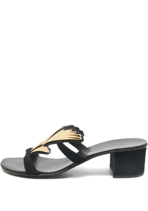 Giuseppe Zanotti metallic-wings suede sandals - Black