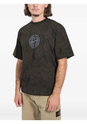 Stone Island tie-dye logo T-shirt - Black