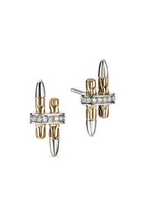 John Hardy 14K yellow gold and sterling silver Spear Stud diamond earrings