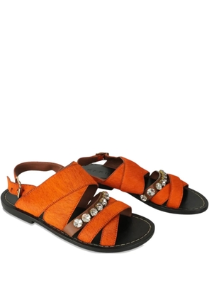 Marni Pre-Owned crystal-detail sandals - Orange