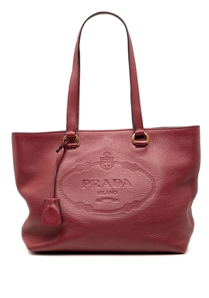 Prada Pre-Owned 2000-2025 Vitello Daino Canapa Logo tote bag - Red