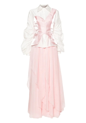 Gaby Charbachy draped flared skirt set - Pink