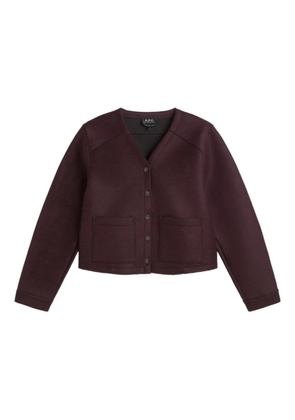 A.P.C. patch-pocket cardigan coat - Red