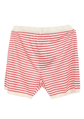 Prada Pre-Owned 2020s striped silk-cotton shorts - Off white, red
