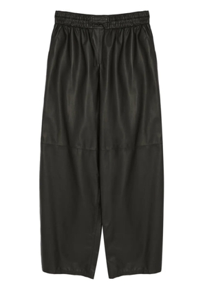 Yves Salomon leather wide-leg trousers - Black