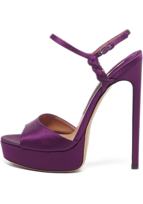 Ferragamo Pre-Owned 100mm satin sandals - Purple