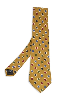 BOSS Pre-owned dots-print silk tie - Yellow