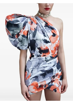 MUSEUM OF FINE CLOTHING floral one-shoulder mini dress - Grey