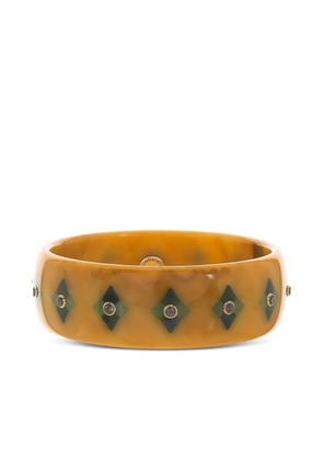 Mark Davis 18K yellow gold bakeline and quartz bracelet