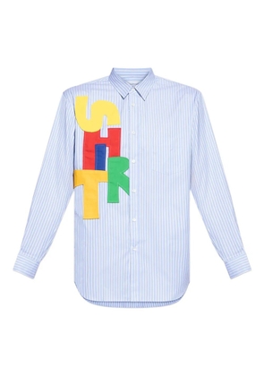 Comme Des Garçons Shirt striped appliqué shirt - Blue