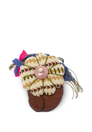 Marni Pre-Owned flower leather brooch - Brown