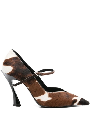 Mugler 95mm Fang pointed-toe pumps - Brown