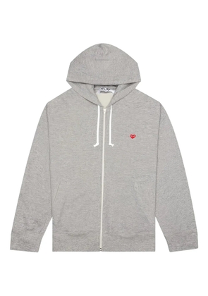 Comme Des Garçons Play heart-embroidered zip-up sweatshirts - Grey