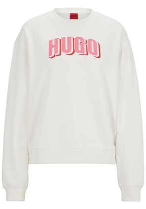 HUGO logo-print cotton-blend sweatshirt - White